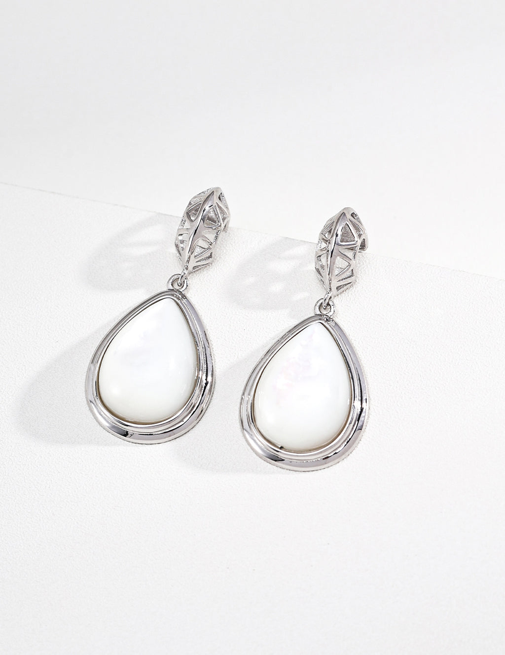 Vintage Moon Drop Earrings | Lapis, Amazonite & Mother of Pearl