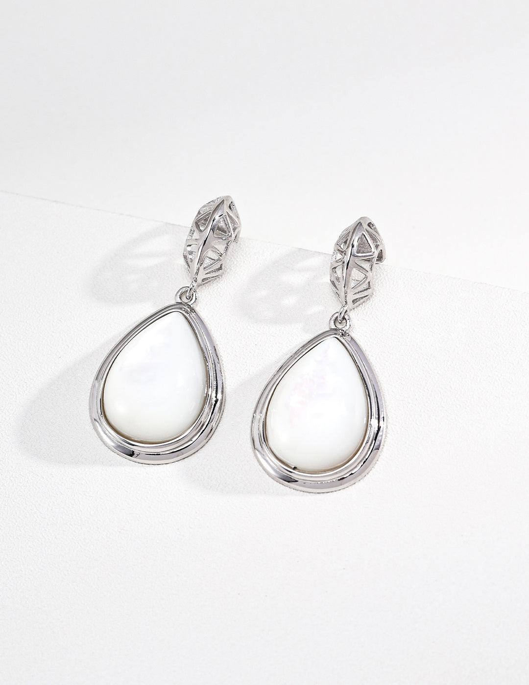 Vintage Moon Drop Earrings | Lapis, Amazonite & Mother of Pearl